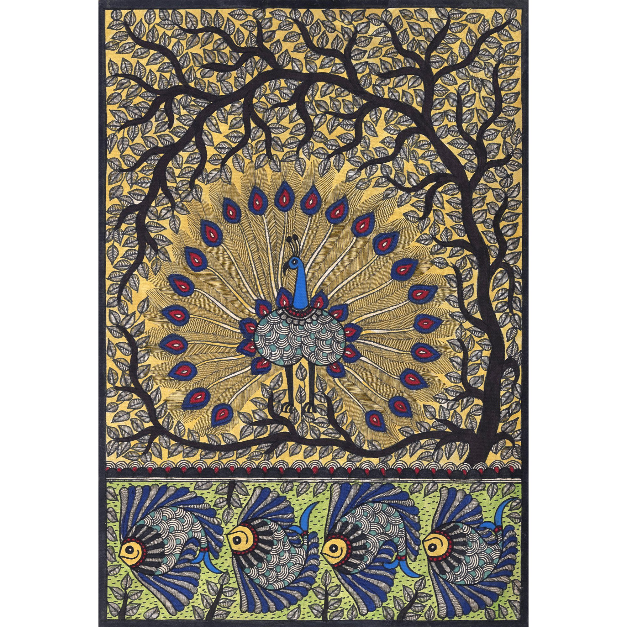 Peacock Madhubani Painting | Haath Ka Banna