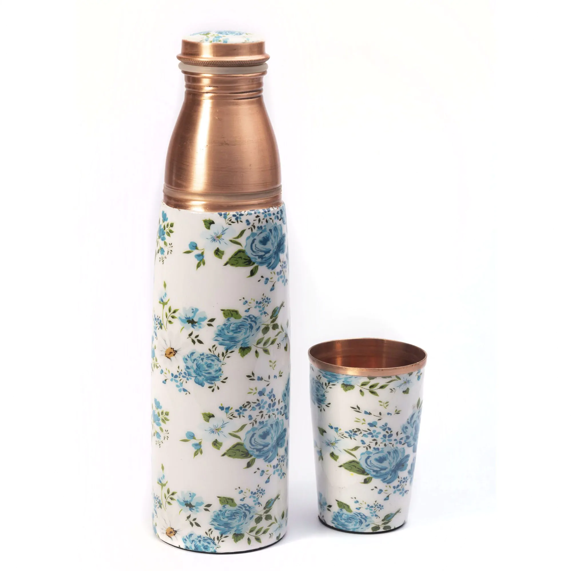 Buy Floral Print Copper Flask | Haath Ka Bana