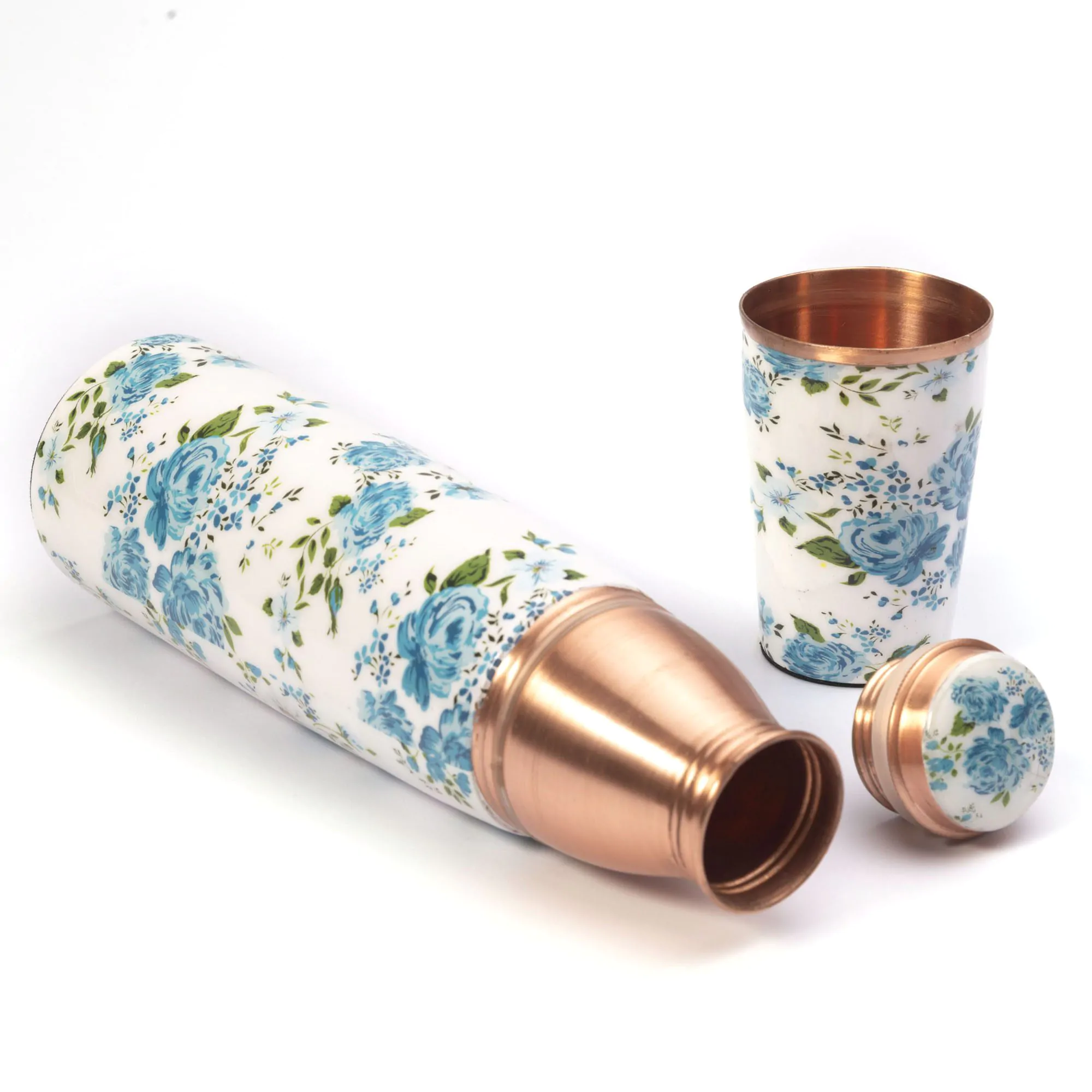 Buy Floral Print Copper Flask | Haath Ka Bana