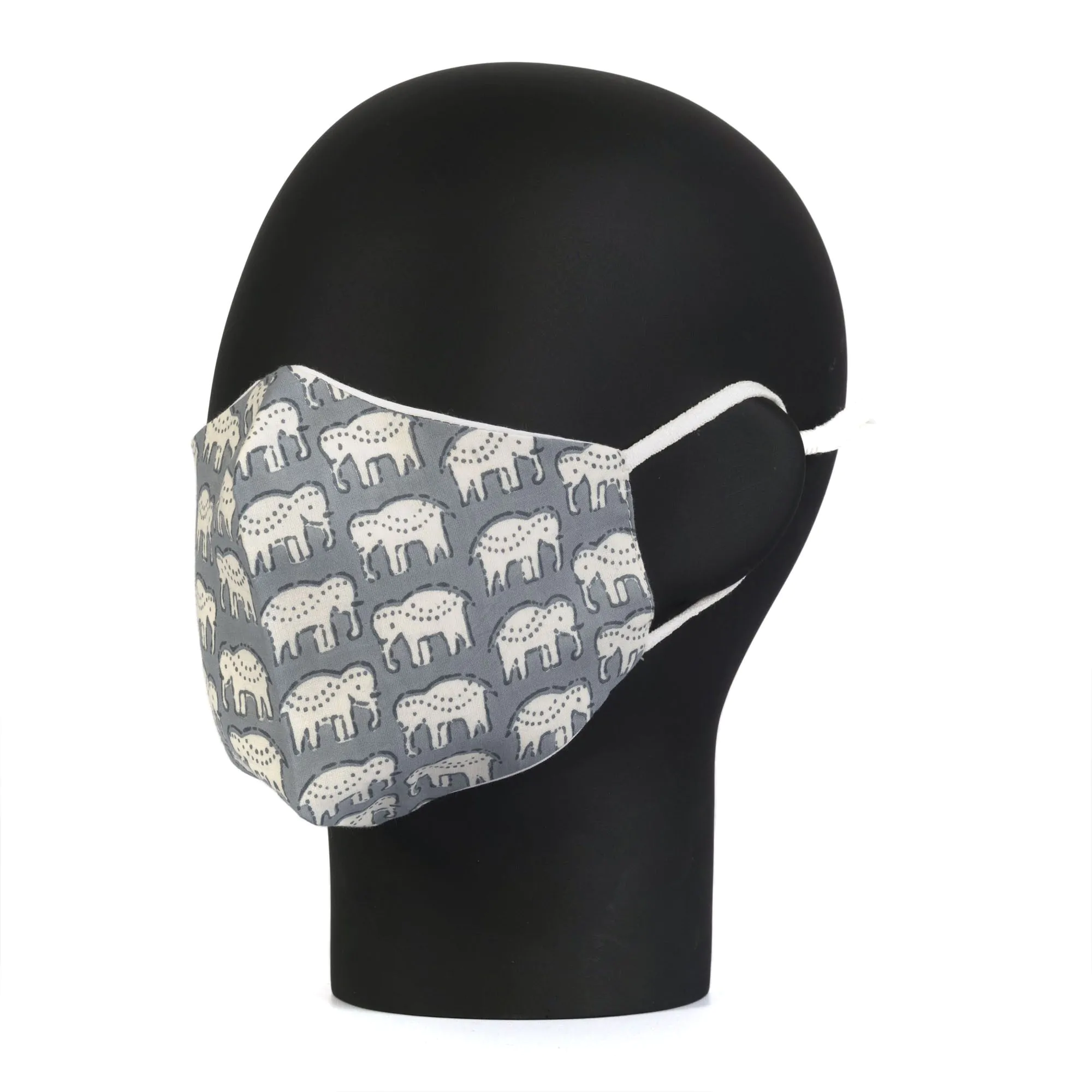 Grey Mask with Elephant Design | Haath Ka Bana