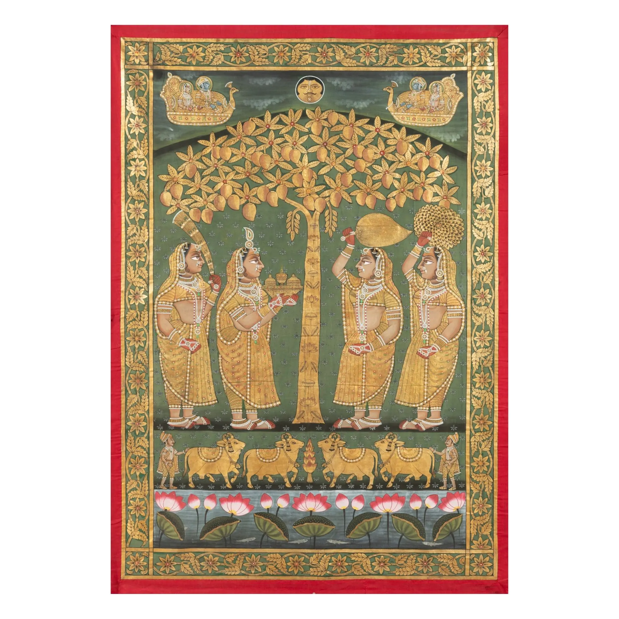 Women Worshipping Lord Krishna - Pichwai | Haath Ka Bana